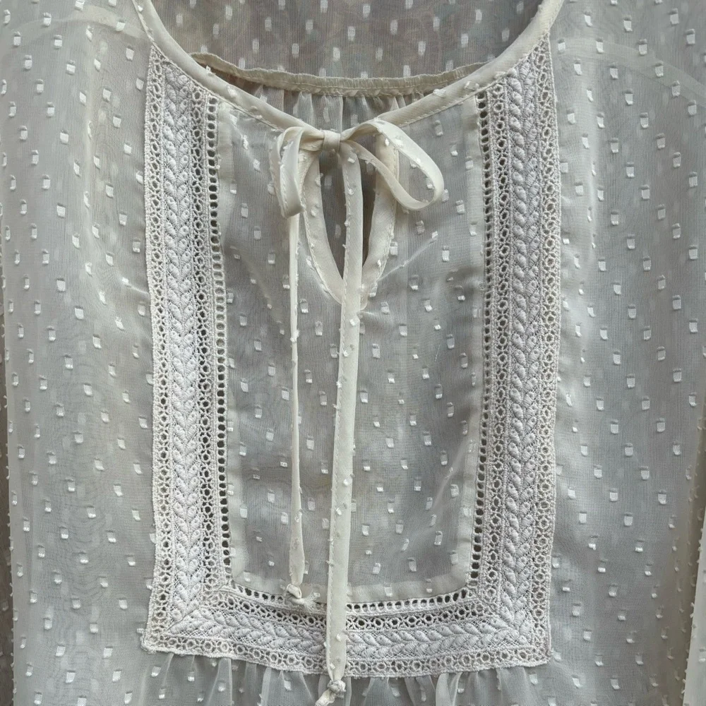 Maurice’s Sheer Cream Blouse - Picture 2 of 9